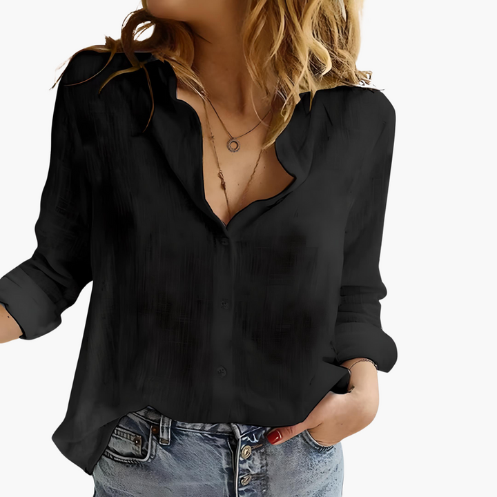 Women’s Shirt with Button Front and Collared Neck