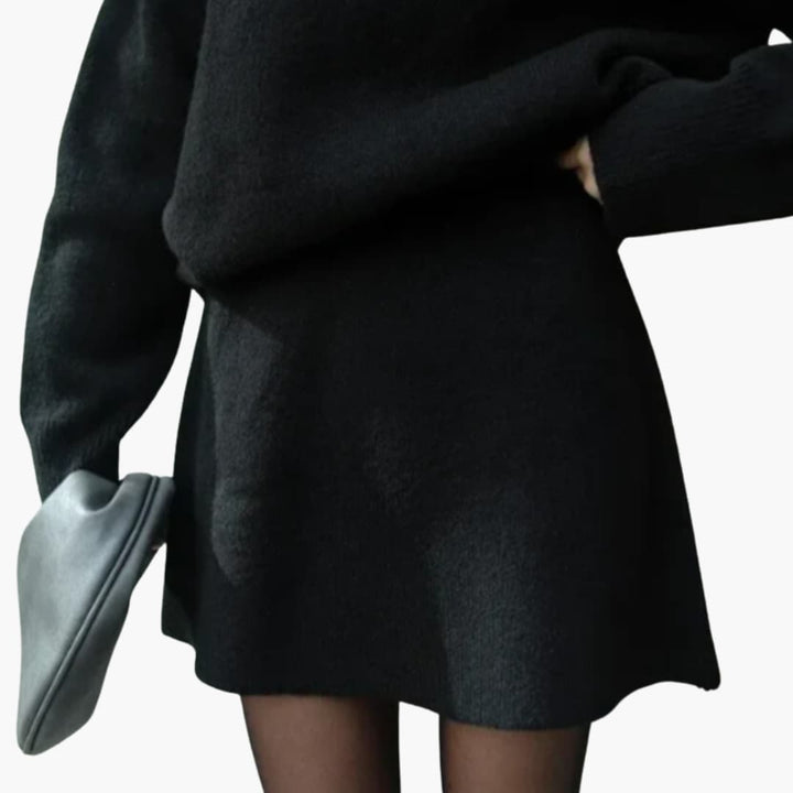 Women’s Two-Piece Knitted Sweater and Skirt Set
