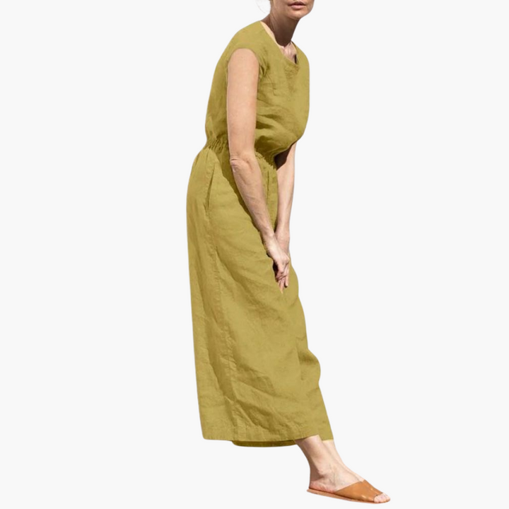 Women’s Sleeveless Jumpsuit with Elasticated Waist