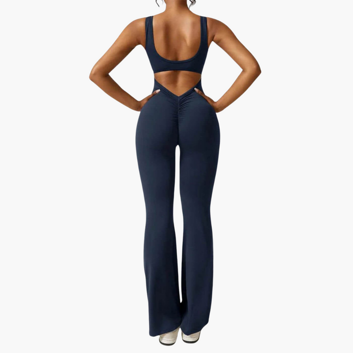 Women’s Jumpsuit with V-Neck and Wide-Leg