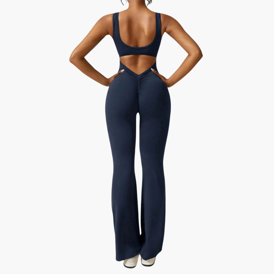 Women’s Jumpsuit with V-Neck and Wide-Leg