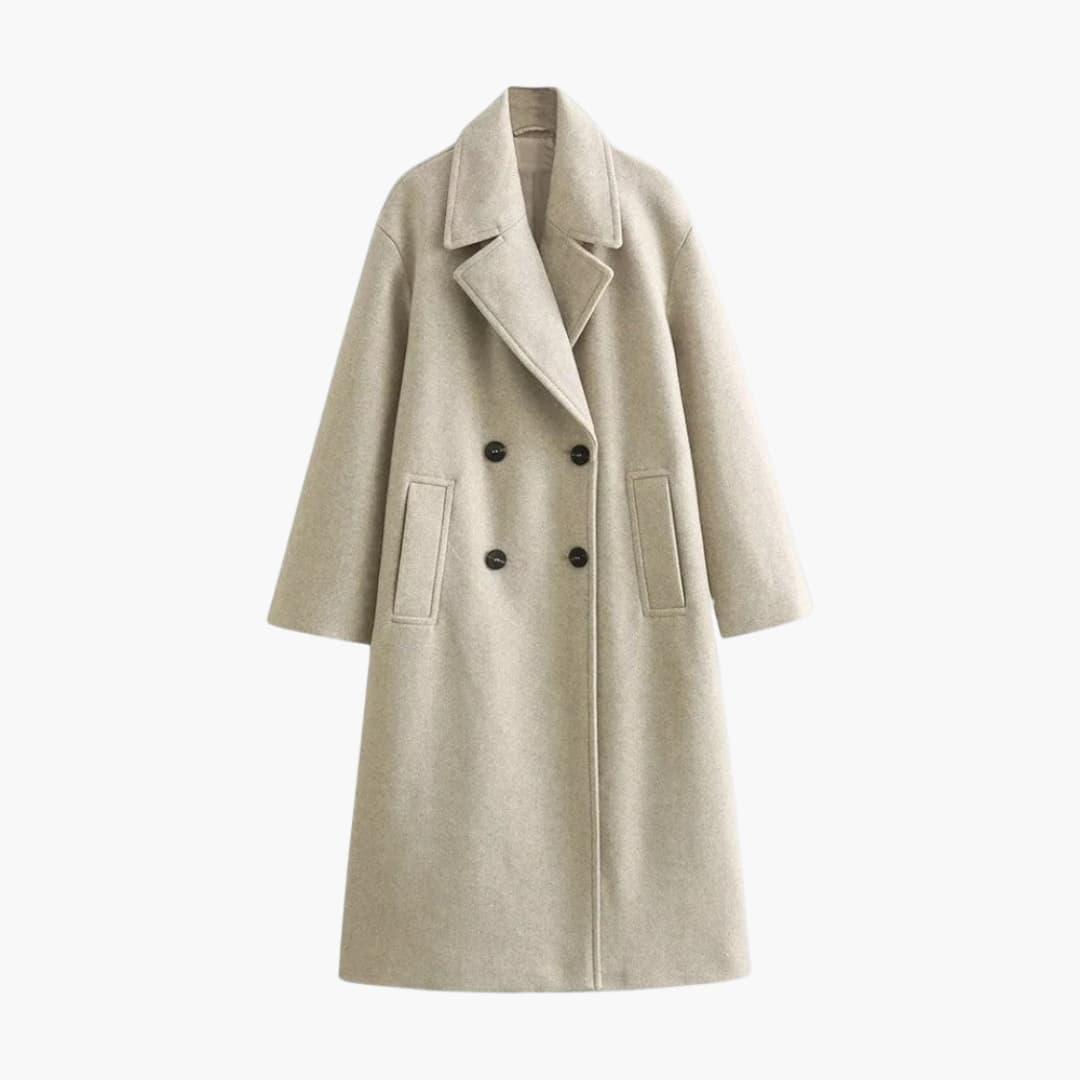 Women’s Longline Coat with Oversized Fit and Welt Pockets