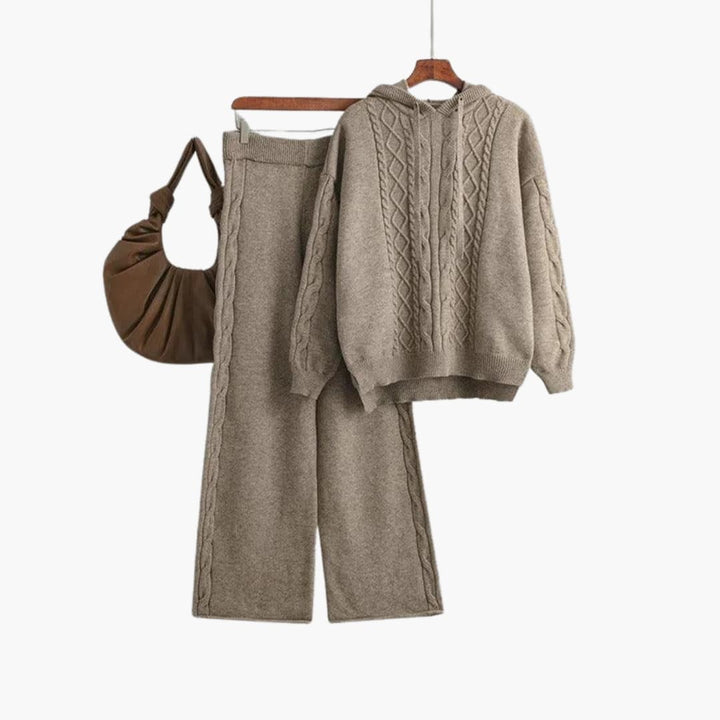 Women’s Lounge Set with Oversized Hoodie and Matching Wide-Leg Pants