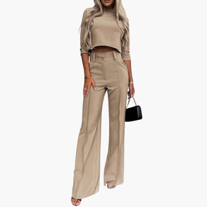 Women’s Two-Piece Set with Cropped Top and Pants