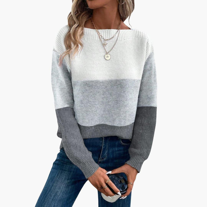 Women’s Ombre Knit Sweater with Long Sleeves and Pullover Style