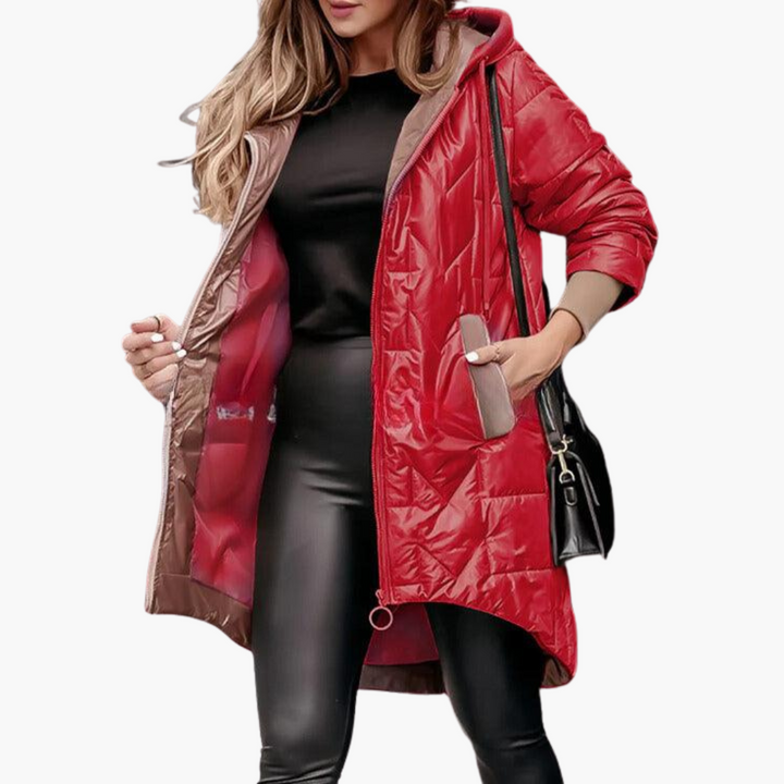 Women’s Lightweight Winter Jacket with Hood and Relaxed Fit