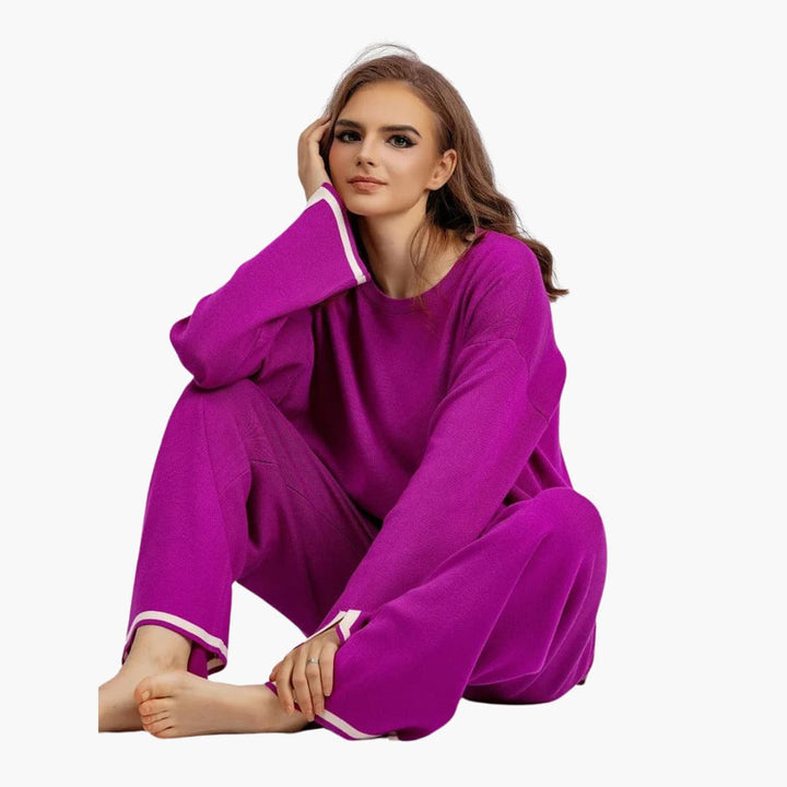 Women’s Two-Piece Set with Long-Sleeve Top and Matching Pants