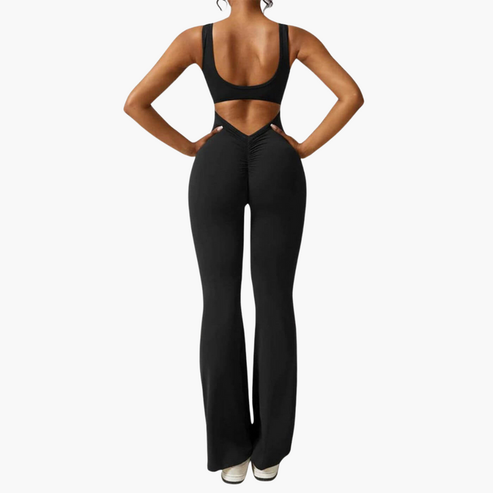 Women’s Jumpsuit with V-Neck and Wide-Leg
