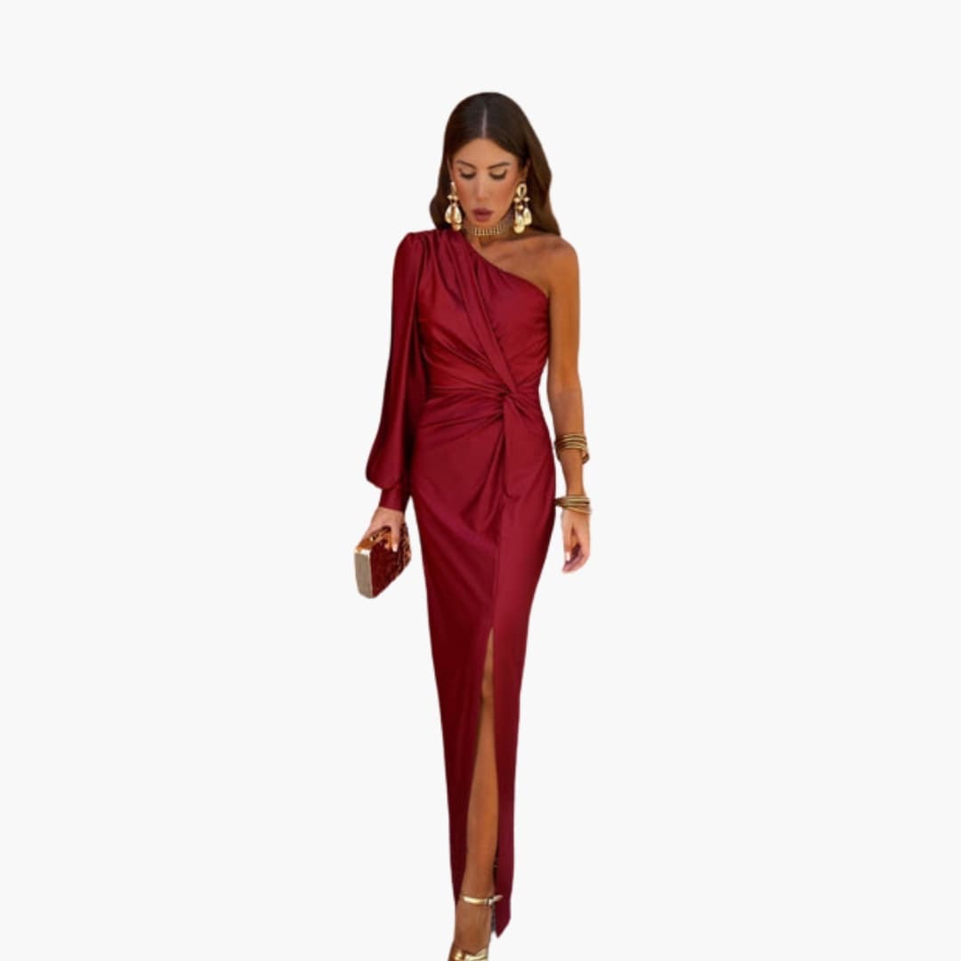 Women’s Dress with Knot Detail and Puff Sleeves