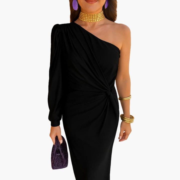 Women’s Dress with Knot Detail and Puff Sleeves