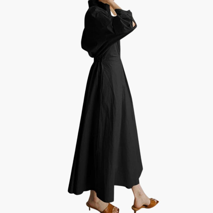 Women’s A-Line Dress with Polo Collar and A-Line Swing