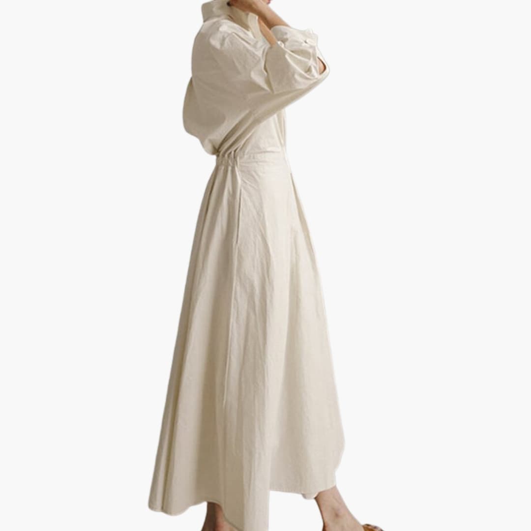 Women’s A-Line Dress with Polo Collar and A-Line Swing