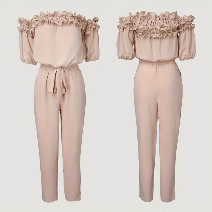 Claire - Stylish Off Shoulder Tie Waist Jumpsuit