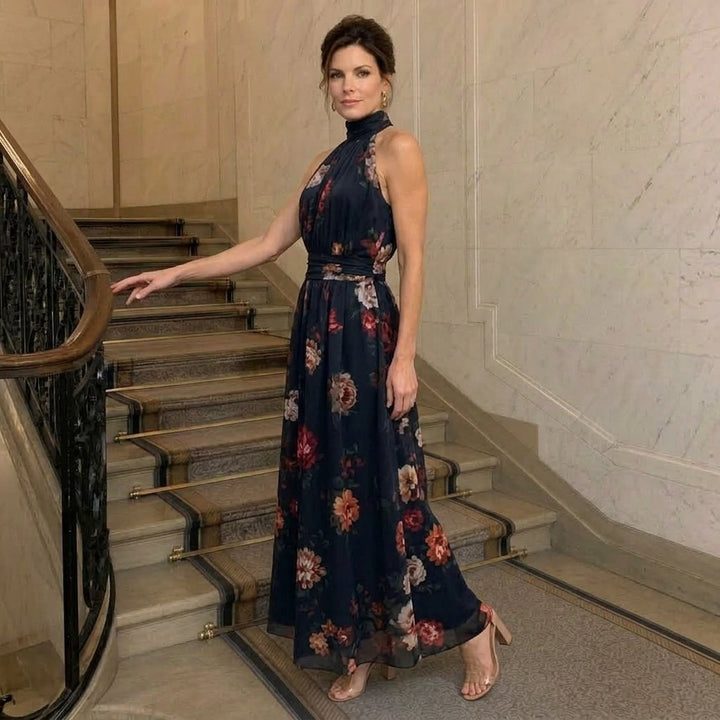 Sior | Floral Halter Neck Maxi Dress