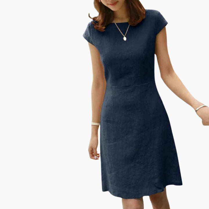 Women’s Dress with Cap Sleeves and V Back