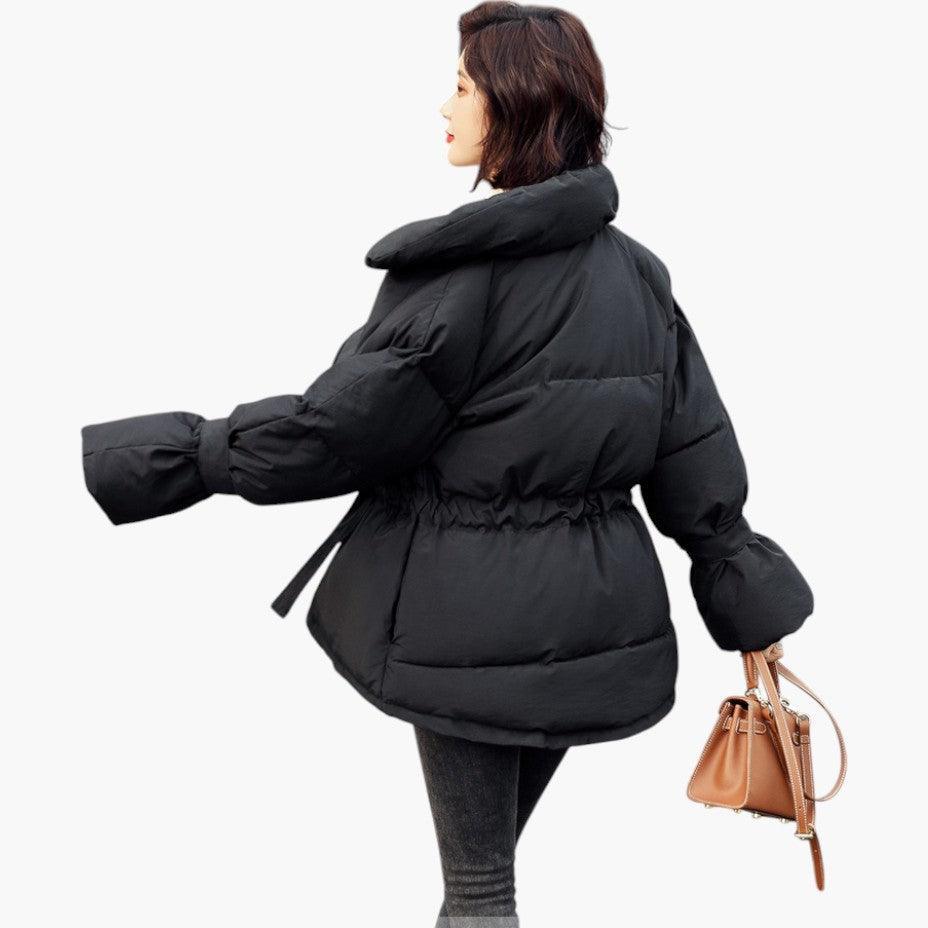 Belted Puffer Jacket with Hood – Women&