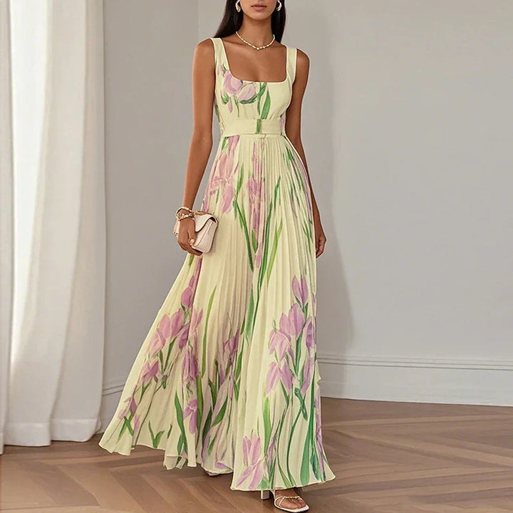 Wedding Guest A-Line Maxi Dress – Floral Print Women