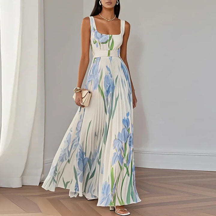 Wedding Guest A-Line Maxi Dress – Floral Print Women
