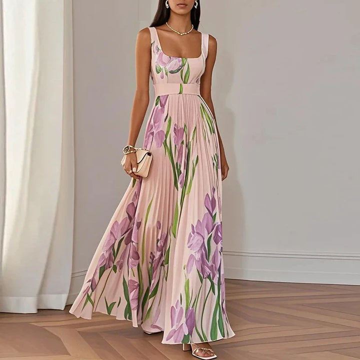 Wedding Guest A-Line Maxi Dress – Floral Print Women