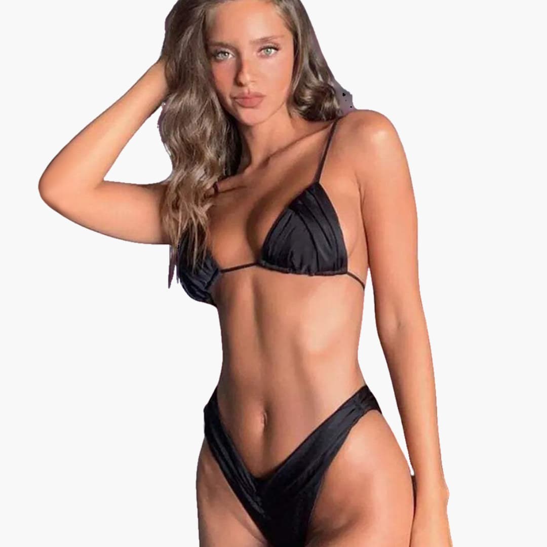 Women’s Bikini Set with Triangle Top and Tie-Side Bottoms