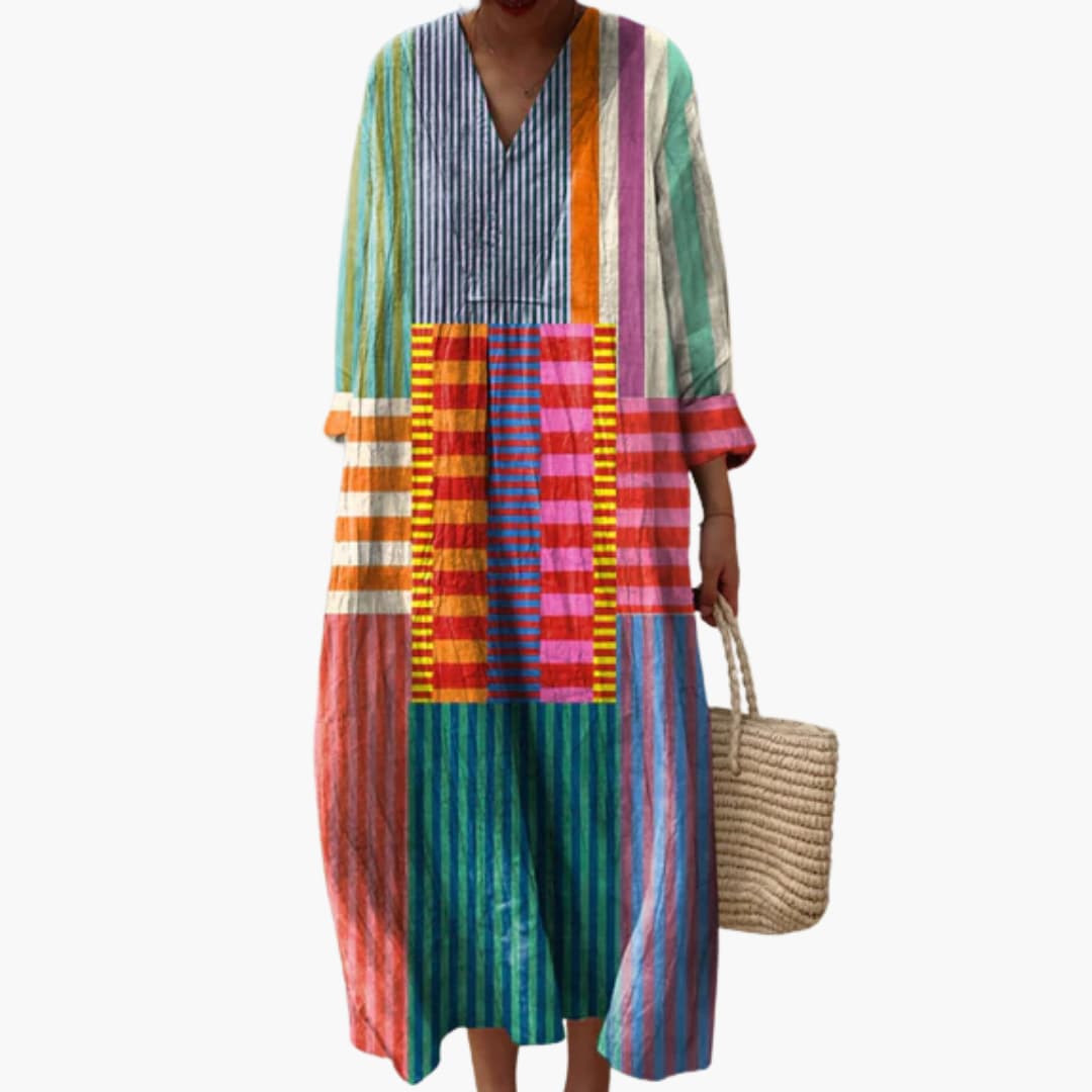Women’s V-Neck Long Sleeve Midi Dress