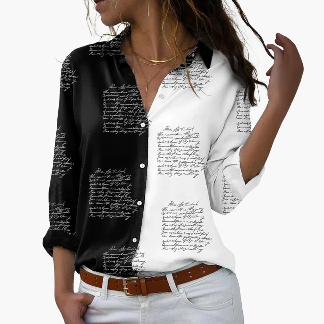 Women’s Blouse with Button Fastening and Floral Print
