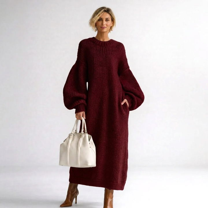 Valeria | Oversized Knit Maxi Sweater Dress