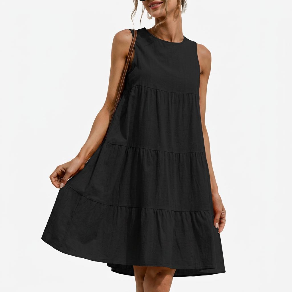 Women’s Casual Sleeveless Tiered Swing Dress
