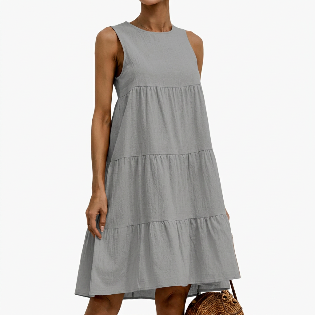 Women’s Casual Sleeveless Tiered Swing Dress
