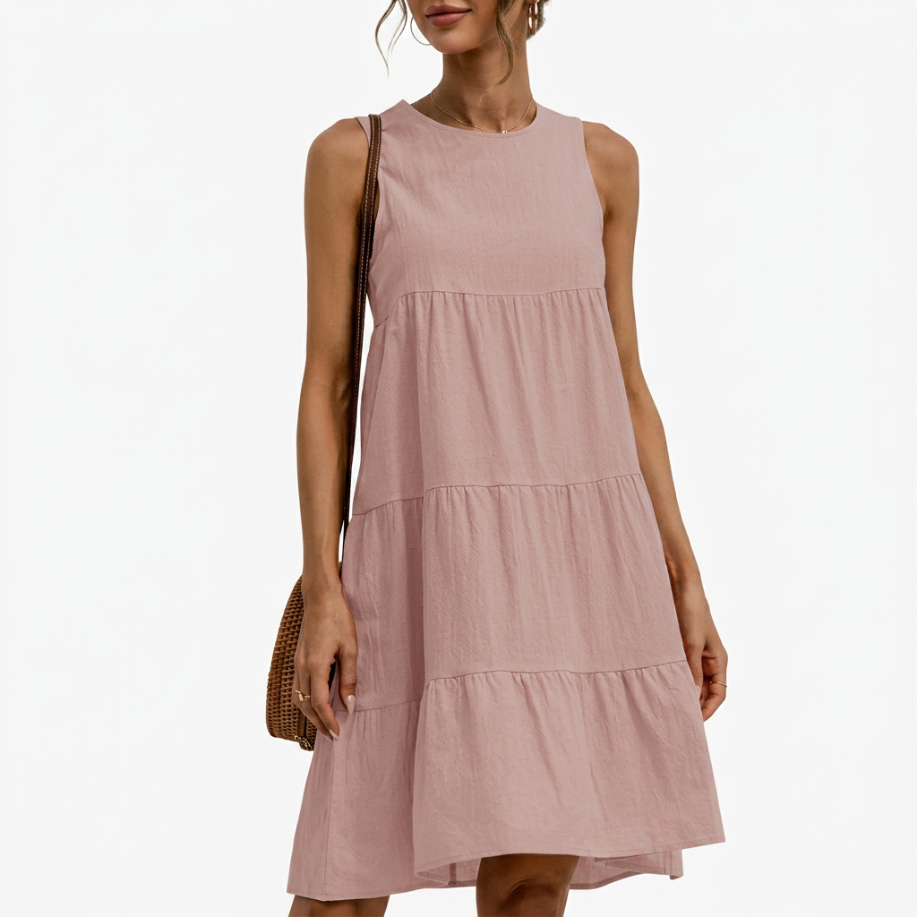 Women’s Casual Sleeveless Tiered Swing Dress