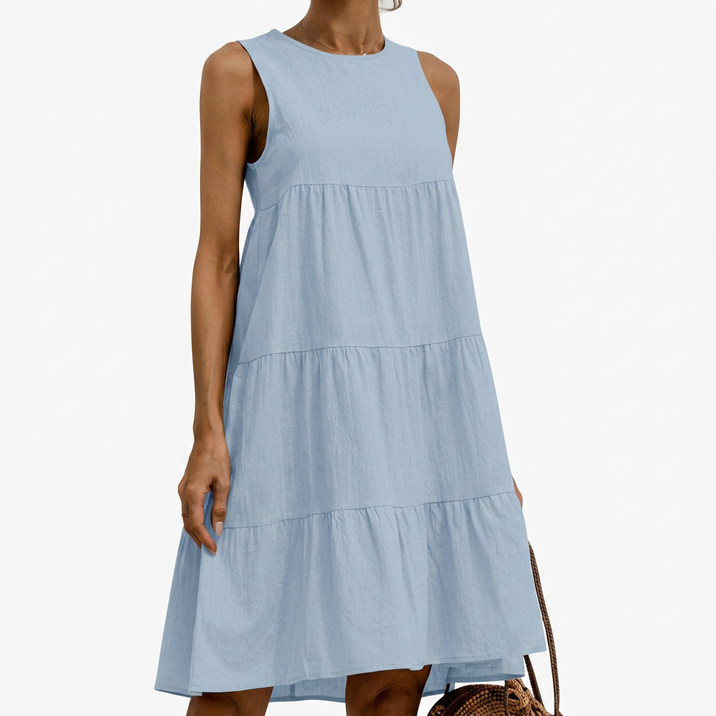 Women’s Casual Sleeveless Tiered Swing Dress