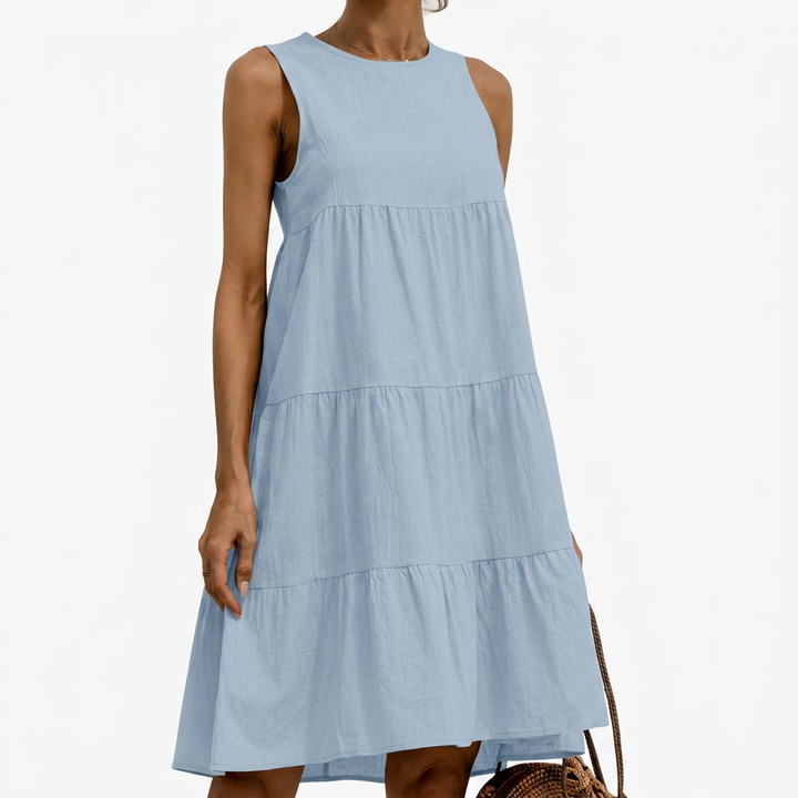 Women’s Casual Sleeveless Tiered Swing Dress