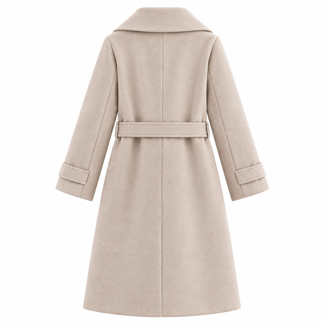 Women’s Hooded Double-Breasted Belted Long Coat