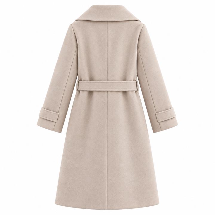 Women’s Hooded Double-Breasted Belted Long Coat