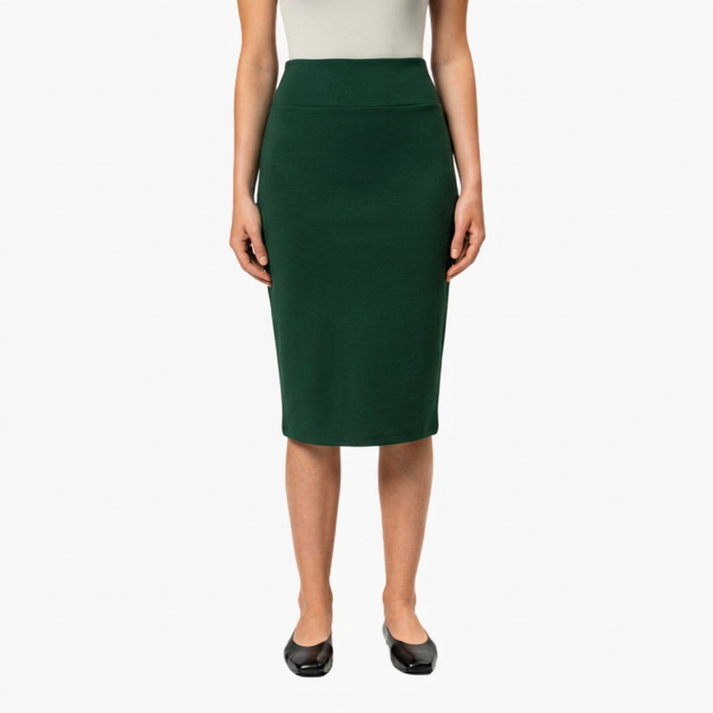 Women’s Pencil Skirt with High Waist and Midi Length