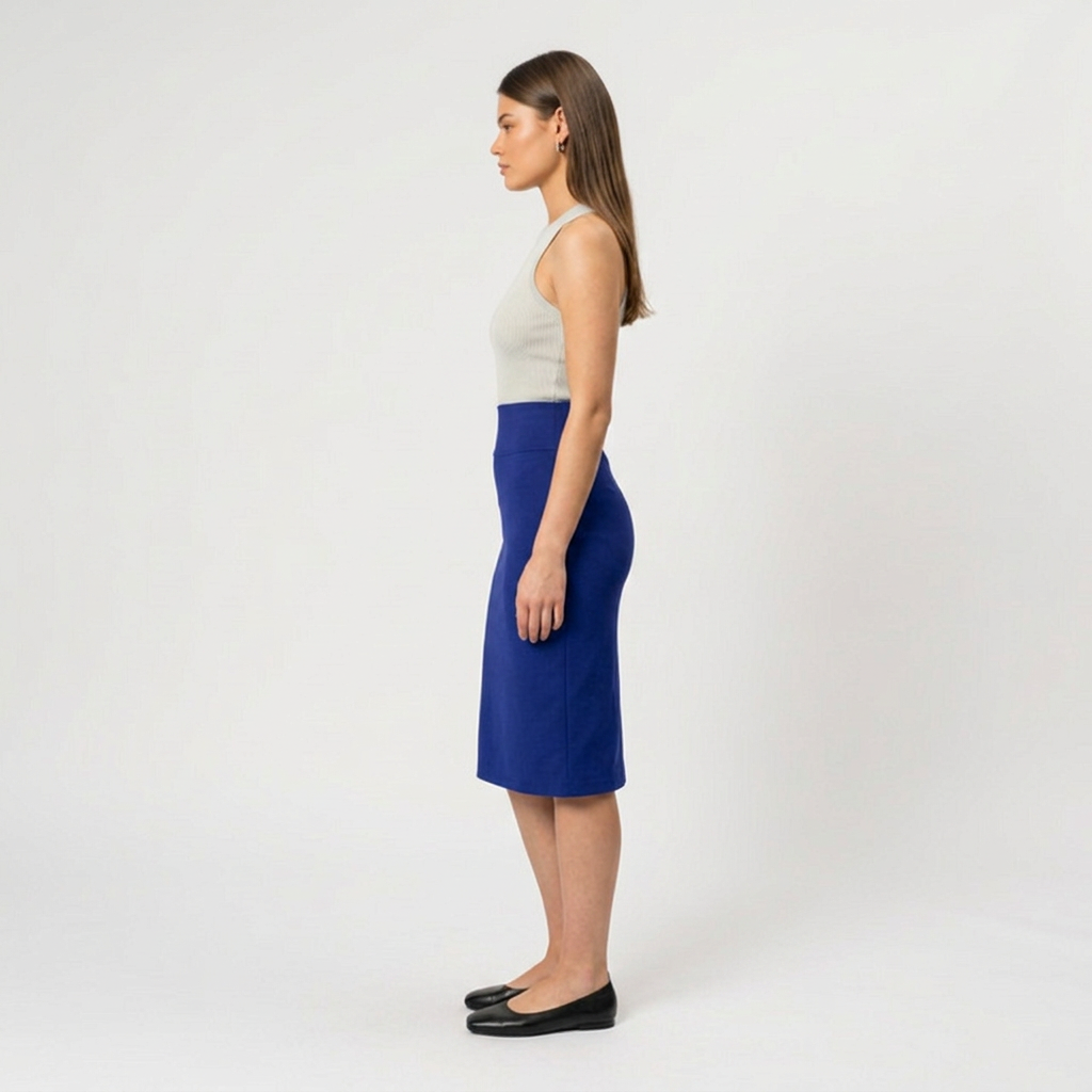 Women’s Pencil Skirt with High Waist and Midi Length