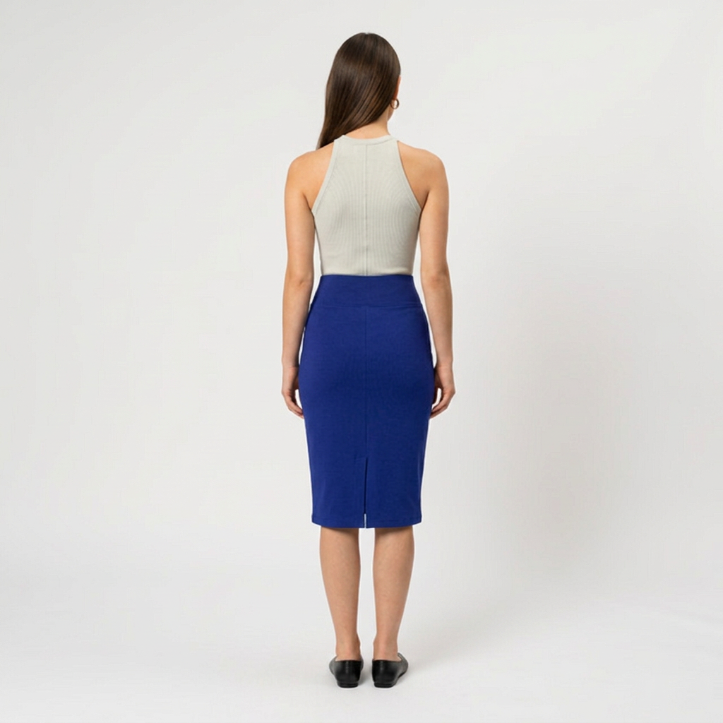 Women’s Pencil Skirt with High Waist and Midi Length