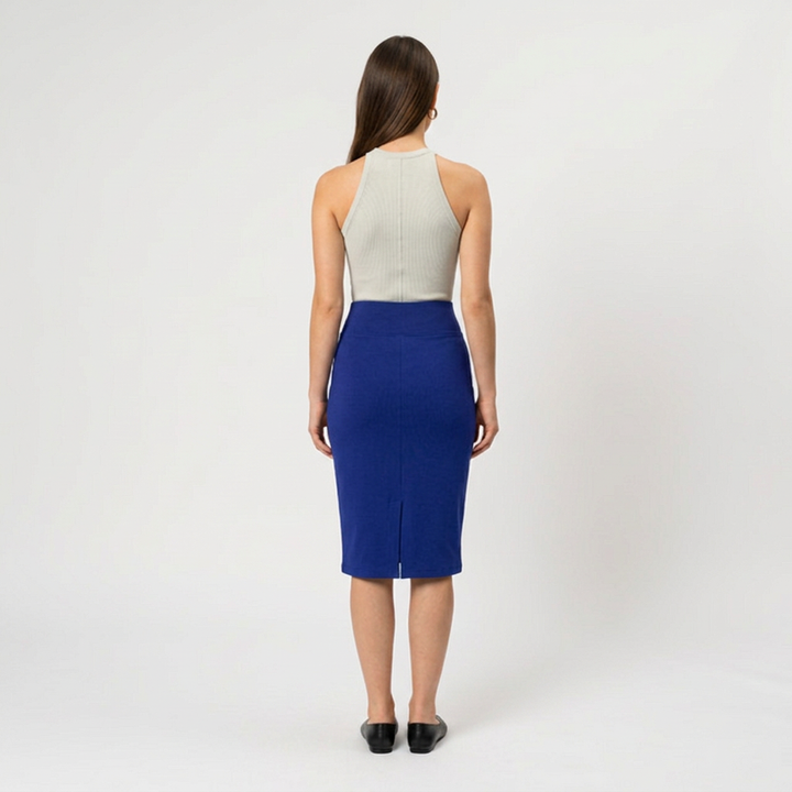 Women’s Pencil Skirt with High Waist and Midi Length