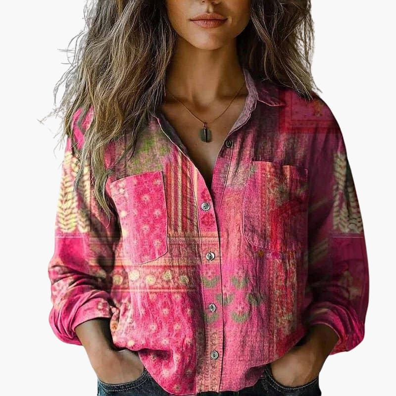 Women’s Shirt with Collar and Button Fastening