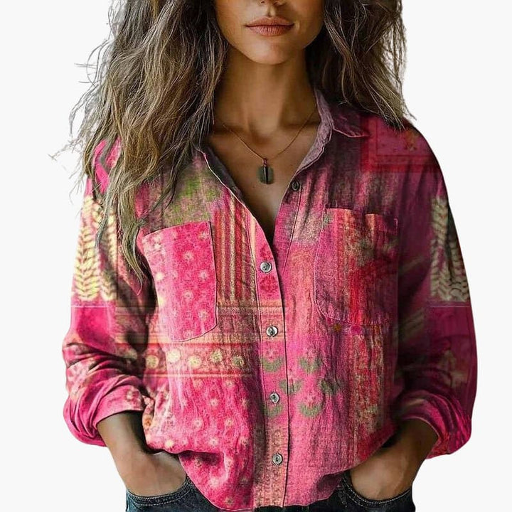 Women’s Shirt with Collar and Button Fastening