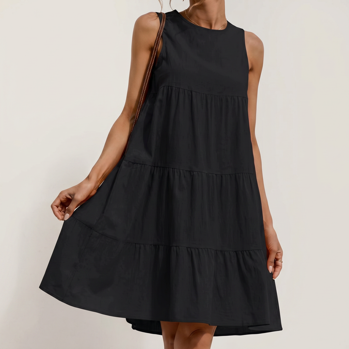 Women’s Sleeveless Tiered Sundress with Empire-Waist Silhouette