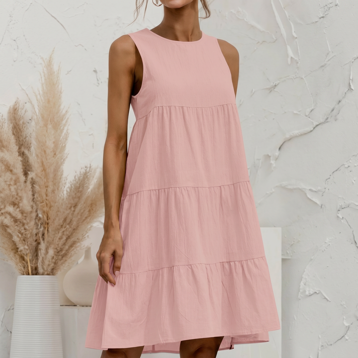 Women’s Sleeveless Tiered Sundress with Empire-Waist Silhouette