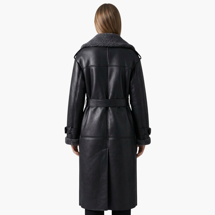 Women’s Trench Coat with Hood and Belted Waist