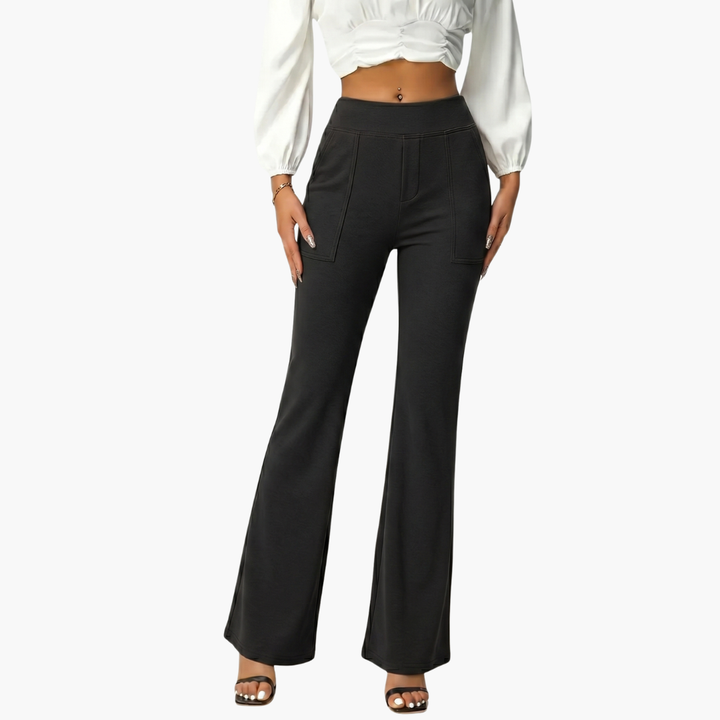 Women’s Pants with High Waist and Flared Leg