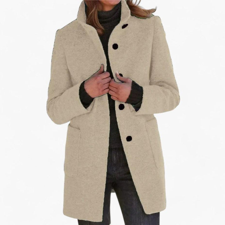 Women’s Jacket with Button Fastening and Relaxed Fit