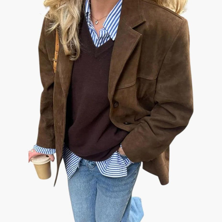 Women’s Blazer with Button Front and Oversized Fit