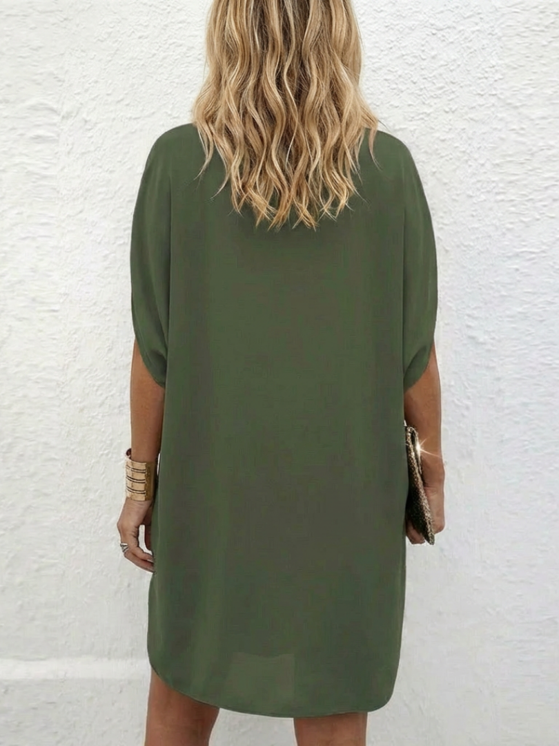 Calanthe | Draped V Neck Shift Dress