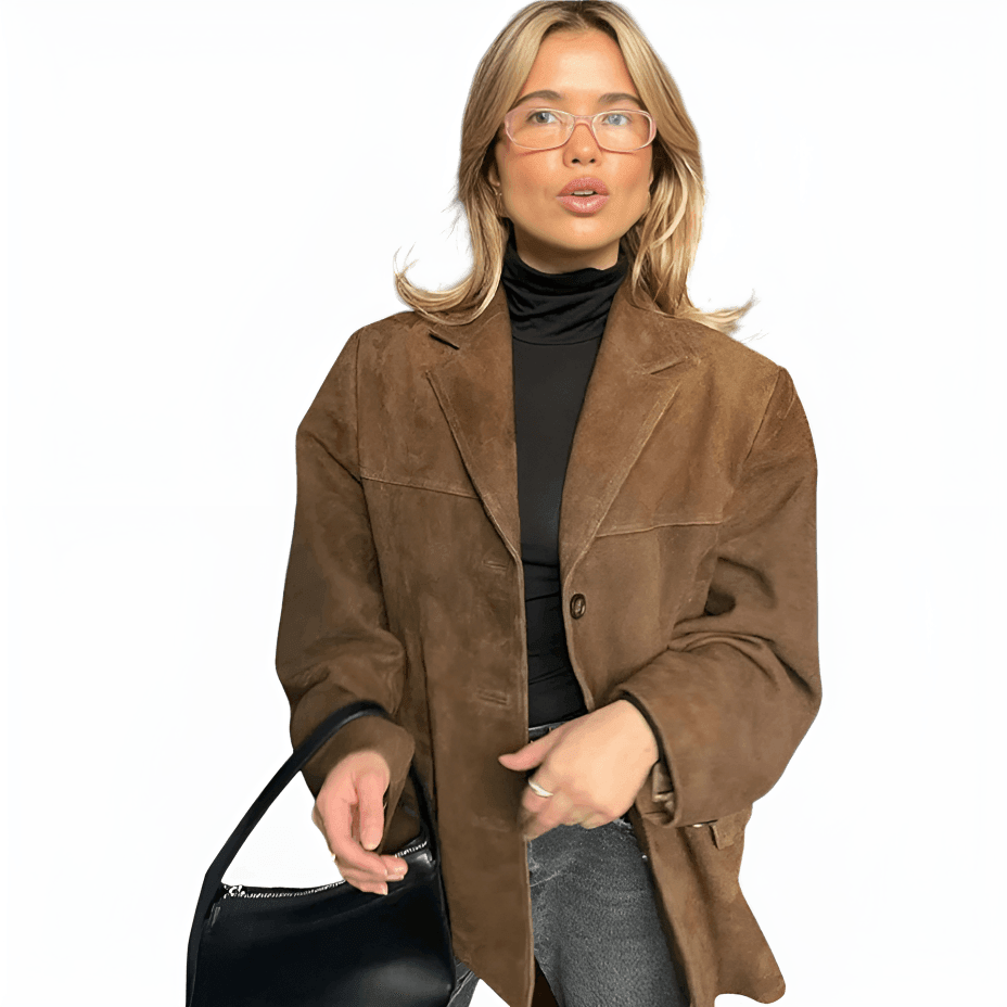 Women’s Blazer with Button Front and Oversized Fit