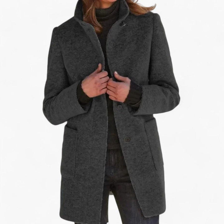 Women’s Jacket with Button Fastening and Relaxed Fit