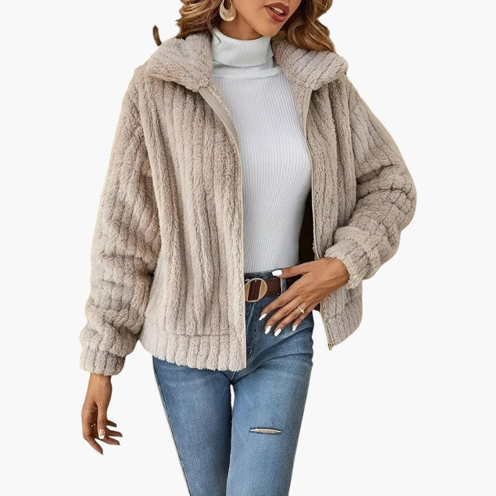 Women’s Longline Fleece Cardigan with Open-Front and Long Sleeves